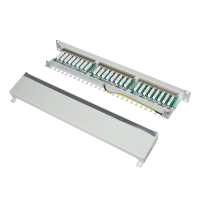 Cat.6 Patchpaneel 24-port afgeschermd, 90° punch down, grijs