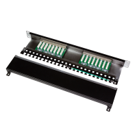 Cat.6 Patchpaneel 16-port afgeschermd, 90° punch down, zwart