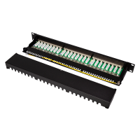 Cat.6A Patchpaneel 24-port afgeschermd, 90° punch down, zwart