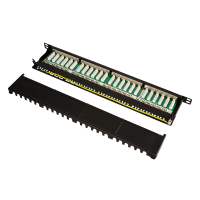 Cat.6A Patchpaneel 24-port afgeschermd, 90° punch down, 0.5 U zwart