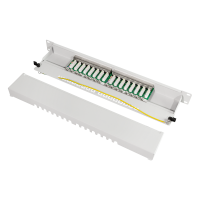 Cat.6A Patchpaneel 16-port afgeschermd, 90° punch down, grijs