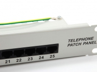 19" Patchpaneel 25 poort ISDN (Cat3) 1U grijs