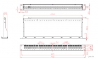 19" Patchpaneel 24 poort voor keystone - zwart , leeg