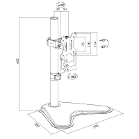 Monitorstandaard, 13–32", staal, armlengte: 88 mm