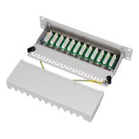 Cat.6 Patch Paneel 12 poorten afgeschermd, voor 10 inchkastjes , grijs