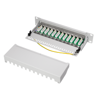 Cat.6A Patch Paneel 12 poorten afgeschermd, voor 10 inch kastje, grijs
