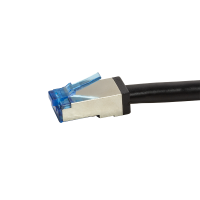 Outdoor PE Patchkabel CAT.6A S/FTP, zwart ,  7.5 mtr