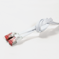 Patchkabel SlimLine, plat, afgeschermd, Cat.6A, U/FTP, wit, 0,5 m