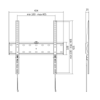 TV-muurbeugel, 32–55", vast, max. 40 kg.