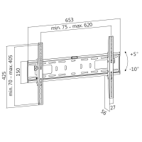 TV-muurbeugel, 37–70", kantelbaar, max. 50 kg