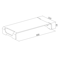 Tafelmonitorverhoger, aluminium, 400 mm lang