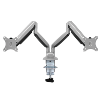 Dubbele monitorhouder, 13–32", aluminium, gasveer