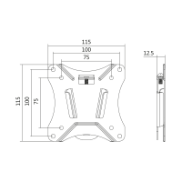 TV-muurbeugel, 13–27", vast, max. 25 kg