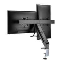 Dubbele monitorhouder, 17–27", met handvat, gebogen schermen