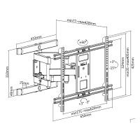 TV-muurbeugel, 37–80", kantelbaar, draaibaar, max. 60 kg.