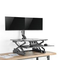 Monitorbeugel, 17–27", aluminium, gebogen schermen