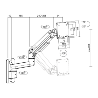 Monitorbeugel, 17–49", wandmontage, gasveer, platte en gebogen schermen, aluminium