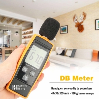 Digitale Decibelmeter 30 dB tot 130 dB - Kleine, lichte dBA Meter - Geluidsmeter - 31.5 Hz tot 8 KHz