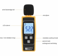Digitale Decibelmeter 30 dB tot 130 dB - Kleine, lichte dBA Meter - Geluidsmeter - 31.5 Hz tot 8 KHz