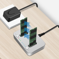 Dual M.2 NVMe SSD dockingstation, offline kloonfunctie, USB 3.2 Gen 2, zilver