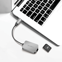 Dubbele kaartlezer, USB-C 3.2 Gen1, SD- en microSD-kaarten, aluminium