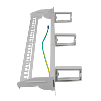 19" Keystone-paneel 16-poorts, afgeschermd, met 3 kabelbeheerringen grijs