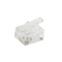 RJ11 modulaire stekker, 6P4C, onafgeschermd, 100 stuks.