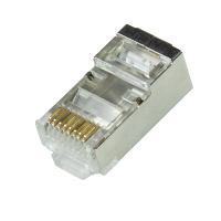 RJ45 stekker Cat.6A afgeschermd, met geleideplaat, 50 stuks, voor massieve en soepele draden