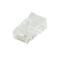 RJ45 modulaire stekker Cat.6A UTP voor massieve en soepele draden, met geleideplaat, 50 stuks.