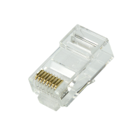 RJ45 modulaire stekker Cat.6A UTP voor massieve en soepele draden, met geleideplaat, 50 stuks.