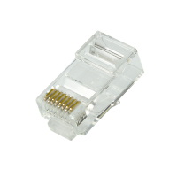 RJ45 modulaire stekker Cat.6A UTP, met huls en geleideplaat, 100 stuks