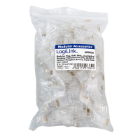 RJ45 modulaire stekker, 8P8C, onafgeschermd, 100 stuks. Voor platte kabel