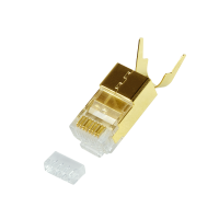 RJ45 modulaire stekker, Cat.8.1/Cat.6A, afgeschermd, verguld, 10 stuks.