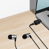 USB-C DAC-audioadapter, USB-C/M naar 3,5 mm/F, zwart