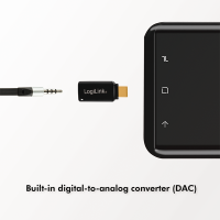 USB 3.2 audioadapter, USB-C/M naar 3,5 mm/F, zwart