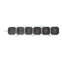 Stopcontact 5-voudig, 5x CEE 7/3, flexibel met schakelaar 1,5 m