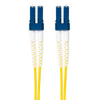 Fiber duplex patchkabel, OS2, 9/125µ, LC-LC, geel, 75 mtr