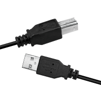 USB 2.0-kabel, USB-A/M naar USB-B/M, zwart, 2 mtr