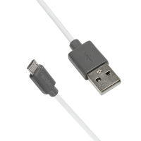 USB 2.0-kabel, USB-A/M naar Micro-USB/M, wit/zwart, 1,8 mtr