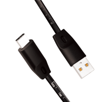 USB 2.0 Type-C kabel, C/M naar USB-A/M, metrische opdruk, zwart, 1 mtr