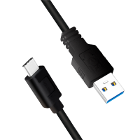 USB 3.2 Gen1 Type-C-kabel, C/M naar USB-A/M, zwart, 0,15 mtr