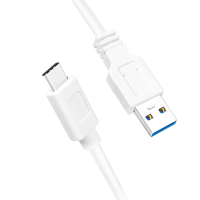 USB 3.2 Gen1 Type-C-kabel, C/M naar USB-A/M, wit, 0,15 mtr