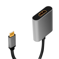 USB Type-C-adapter, C/M naar HDMI, 4K, alu, zwart/grijs, 0,15 mtr