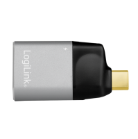 USB Type-C-adapter, C/M naar HDMI-A+USB-C, 4K, PD, alu, zwart/grijs