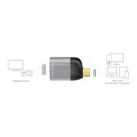 USB Type-C-adapter, USB-C/M naar DP/F, 8K, alu, zwart/grijs