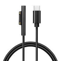 USB-C-kabel, USB-C/M naar MS Surface/M (90°), PD, zwart, 1,8 mtr