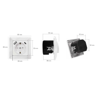 Wandcontactdoos, 1x CEE 7/3, 1x USB-A, 1x USB-C, 18W, PD, inbouwdiepte: 38 mm