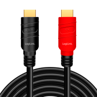 HDMI-kabel, A/M naar A/M, 4K/60 Hz, versterker, zwart/rood, 10 mtr