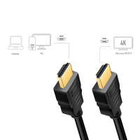 HDMI-kabel, A/M naar A/M, 4K/60 Hz, CCS, zwart, 2 mtr