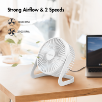 USB-tafelventilator, 15,24 cm, 40 dB, wit